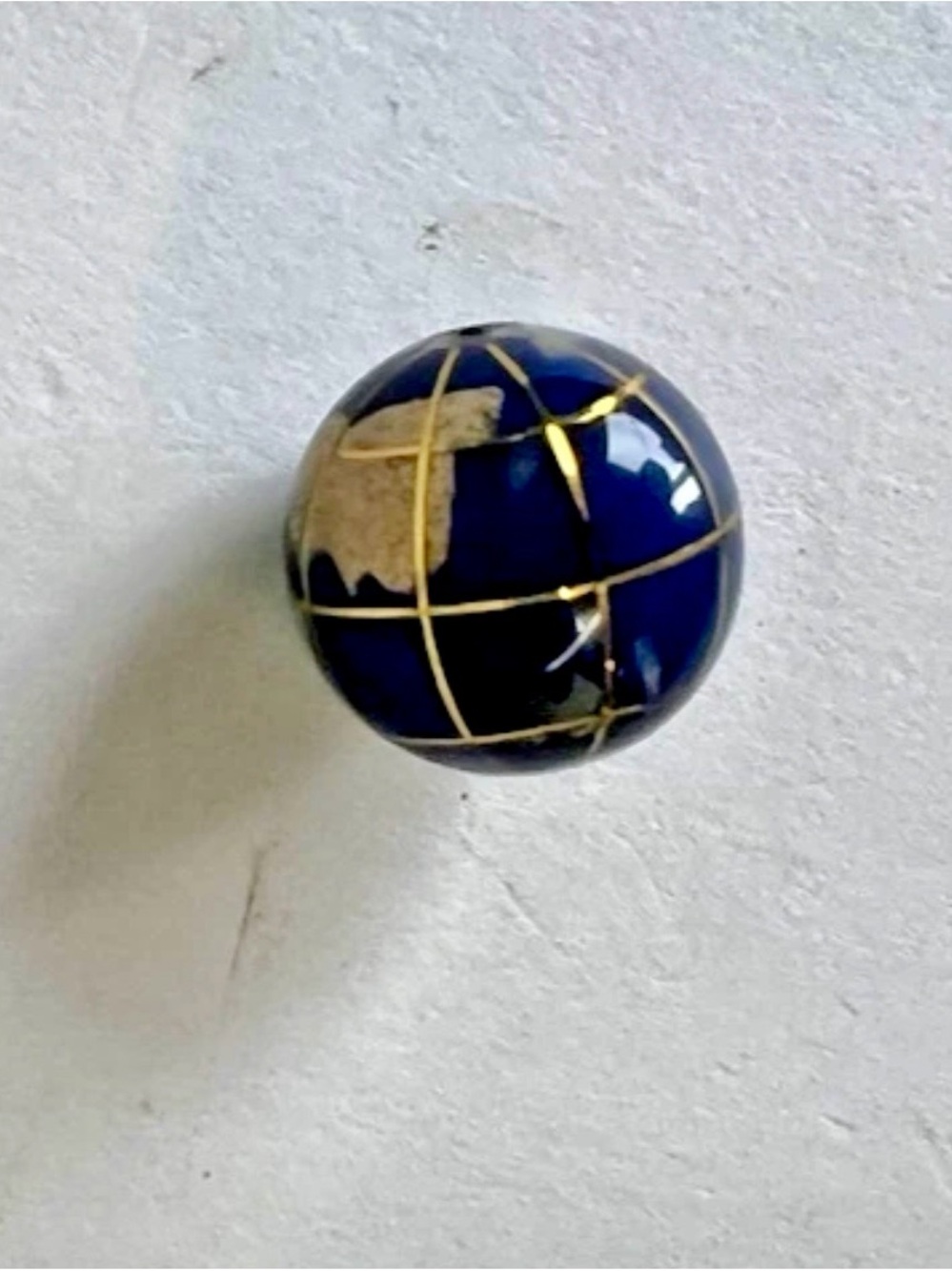 Michael Anthony World Globe 14k Yellow Gold Lapis Inlay Pendant Only